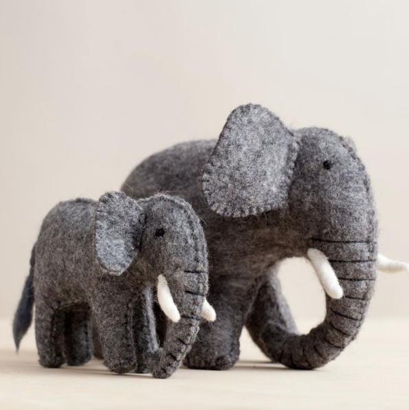 To The Market handfelted elephants come individually or as a pair.