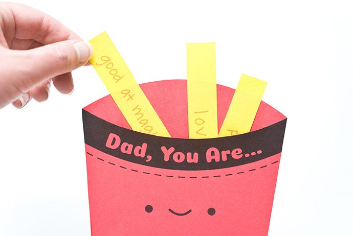 DIY Father's Day cards kids can make: Father's Day Fry Box Card | Handmade Charlotte