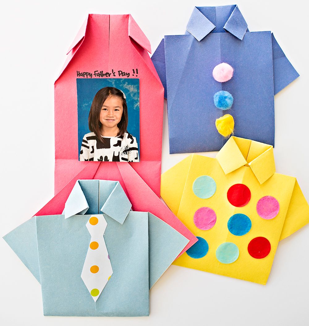 DIY Father's Day gifts kids can make: Easy Origami Shirt Father's Day Card at Hello, Wonderful