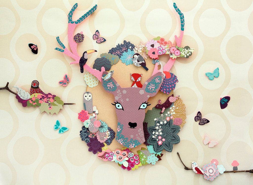 Craft kits for kids: Such a cool assortment of colors and patterns in this delightfully twee Mon Petit Art Flowery Doe Creative Kit at Perfectly Smitten. 