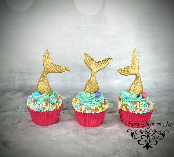 Mermaid party treats: Mermaid Tale Cupcake Toppers at Fancy Sugar on Top on Etsu