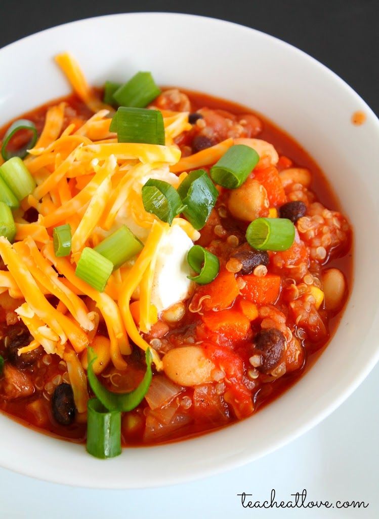 Vegetarian Chili and Quinoa | Teach. Eat. Love. | Food blogs to follow in 2015