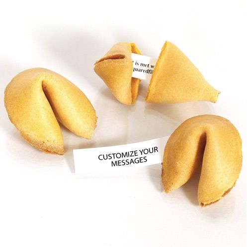 Pregnancy announcements: Okay, we may be overdoing it with the food ideas, but hey, it's a celebration. Try these customizable Fancy Fortune Cookies or make your own!