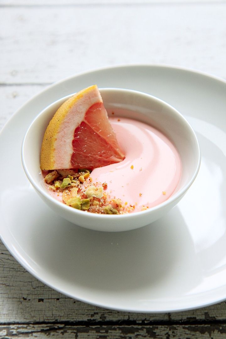 Homemade pudding recipe: Grapefruit Pudding with Pistachios and Ritz Crunch at La Peche Fraiche