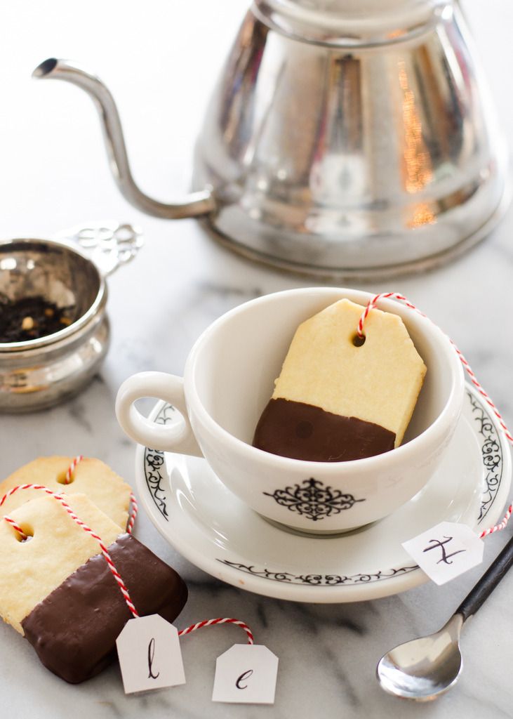 Hamilton party ideas: Shortbread Tea Bag Cookies from Buttered Side Up.