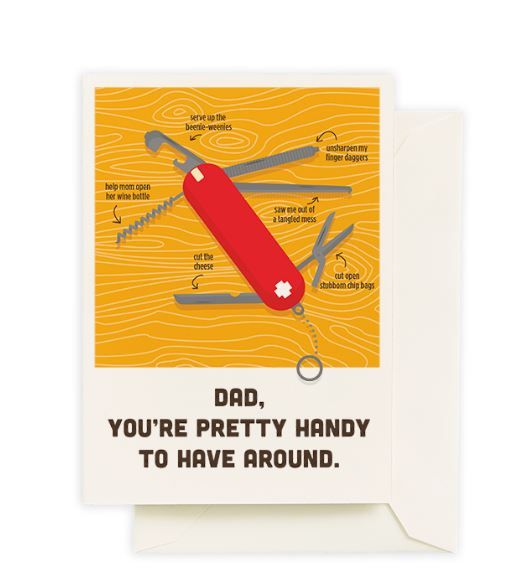 Funniest Father's Day cards: Swiss Army Father's Day Card | Seltzer Goods