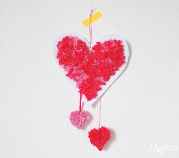 Easy Valentine's Day crafts for kids: Learn how to make Heart Pom Poms at Red Ted Art. So pretty!