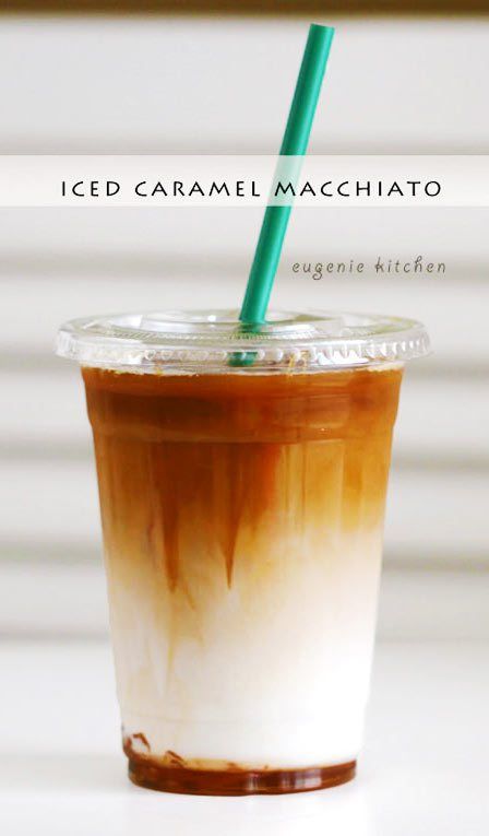 Starbucks copycat recipe: I'm so happy to have an at-home version of the Iced Caramel Macchiato, a Starbucks classic. | Eugenie's Kitchen 