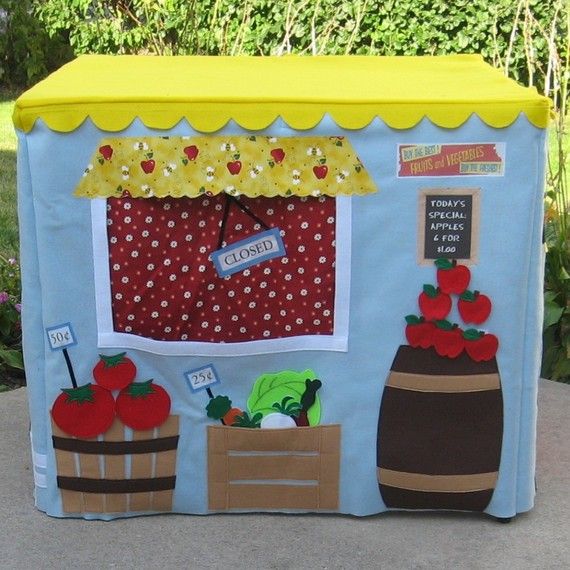 Etsy's Miss Pretty Pretty's genius card table indoor playhouses are simply adorable.