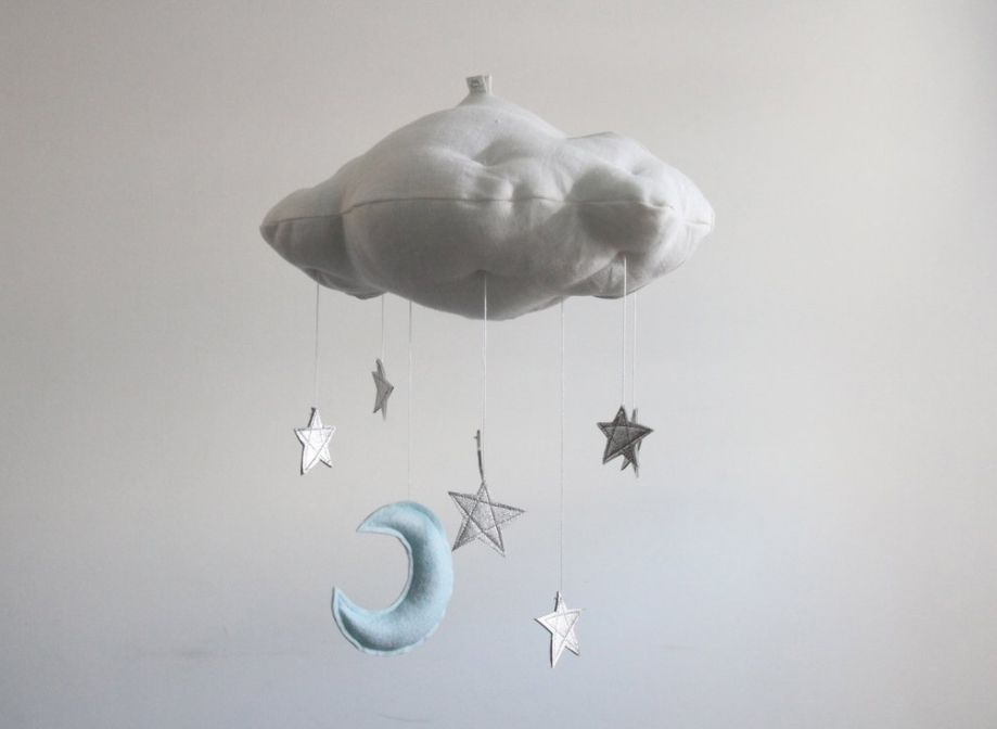 Baby registry gift ideas to help with sleep: Baby Jives Luxe Star, Moon + Cloud Baby Mobile