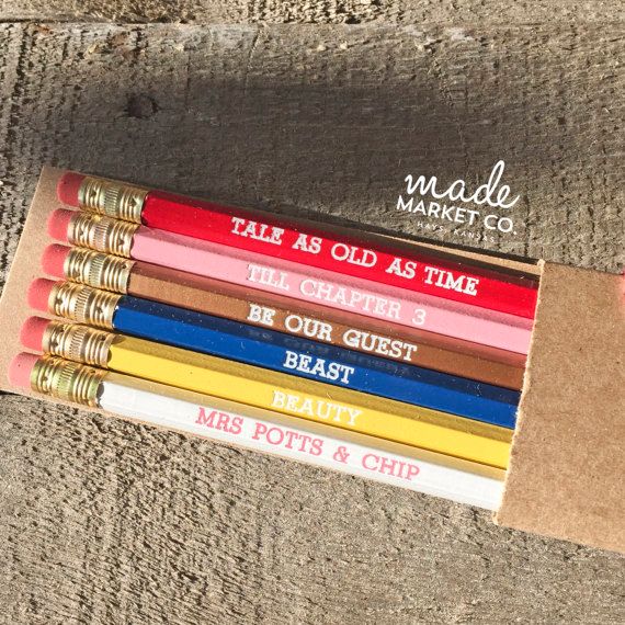 Beauty and the Beast Birthday Party Ideas: Beauty and the Beast Pencils at Made Market Co. 
