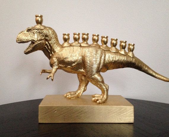 Menorahs for kids: You don't have to be a kid to appreciate this awesome Menorasaurus Rex (although we think kids will love it too). | The Vanilla Studio
