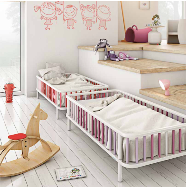 We're loving the new-to-the-US line of modern baby furniture from Micuna. Their Life crib converts to these cool toddler beds.