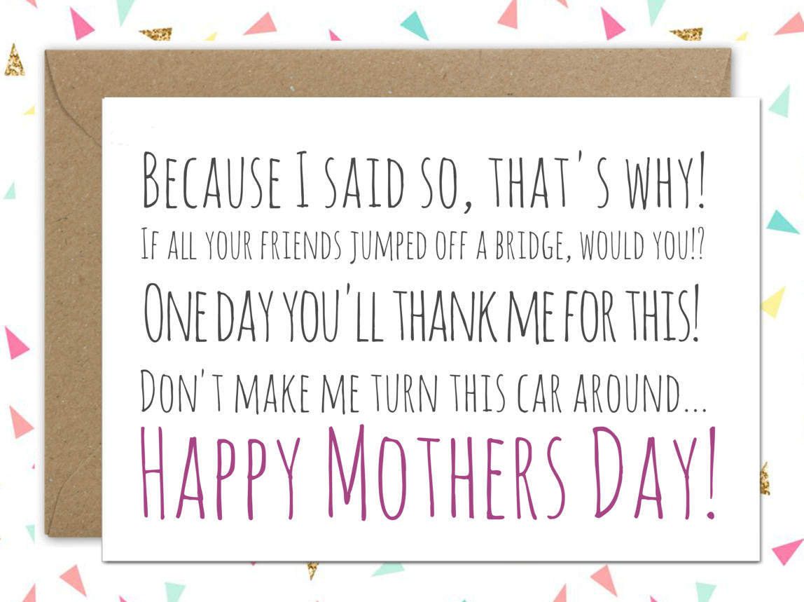 Funniest Mother's Day cards: Things Moms Say card from Lauren Harris Artwork