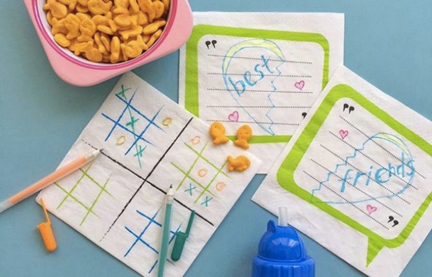 Games + space for personal notes? Napkids lunchbox napkins for the parenting win! | NapKids