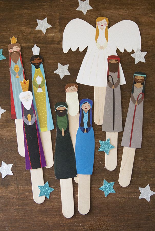 Nativity sets for kids: Let kids act out the Christmas story with this cool Nativity Puppet set from Caravan Shoppe. 