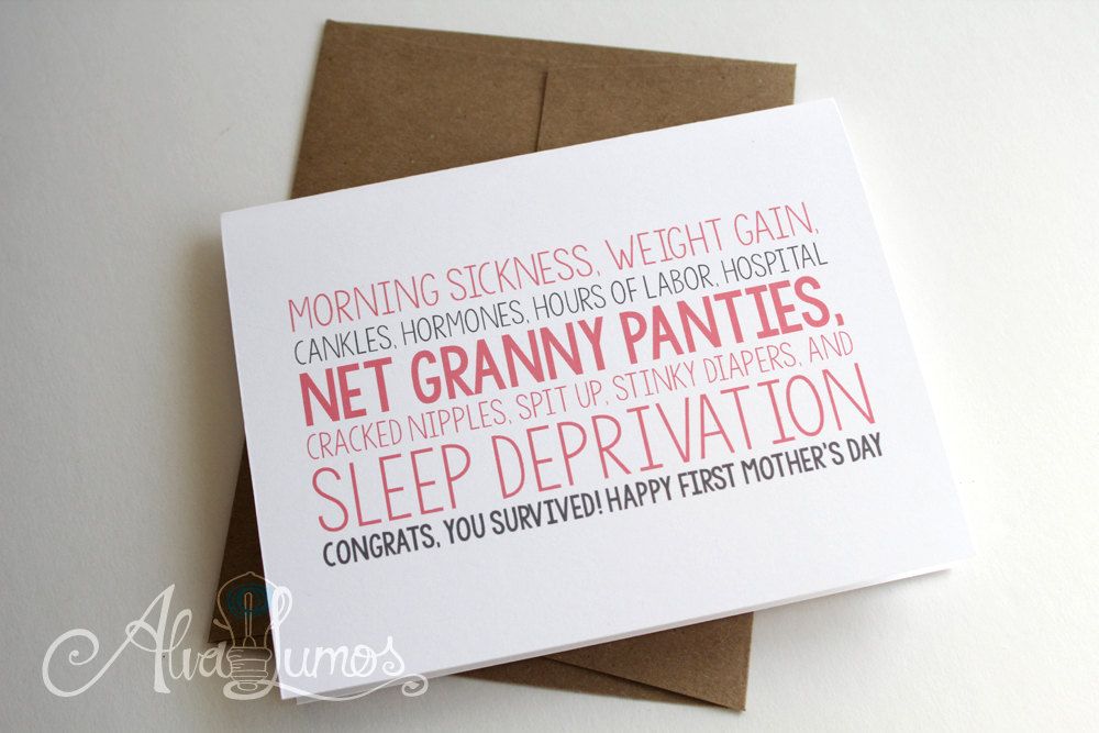 Funniest Mother's Day cards: First-Time Mom card from Alva Lumos