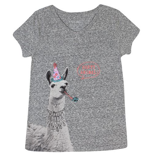 The llama on this Harper & Elliot Animal Graphic tee is killing it with the party accessories. So fun! 