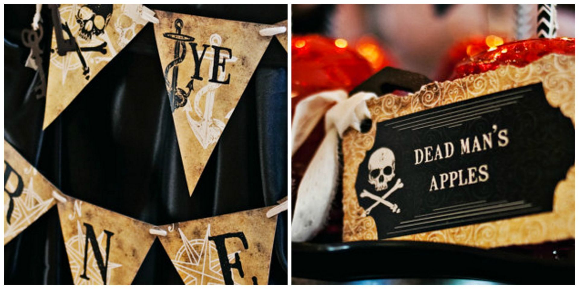Easy pirate party theme decorations: Check the free downloads from Paper and Cake on Etsy