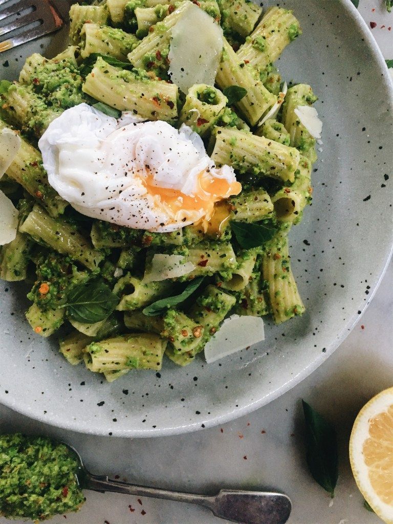 Unexpected spring veggie recipes: Pasta with Crushed Pea and Basil Pesto at The Healthy Hunter