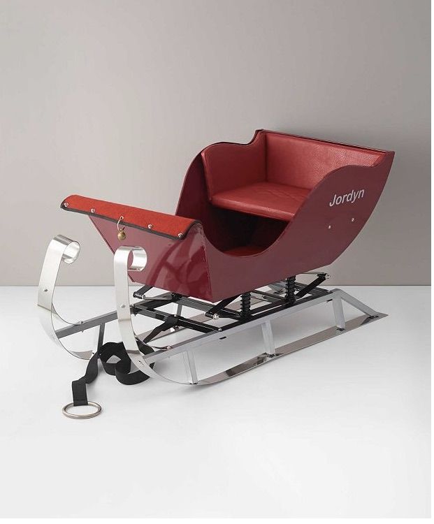 Gifts for new baby: So many amazing photo ops to be had with this Personalized Red Sleigh. | Chasing Fireflies