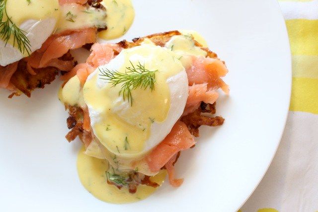 Hanukkah recipes: I think these Potato Latke Eggs Benedict will be well received no matter what time of day you cook them. | What Jew Wanna Eat