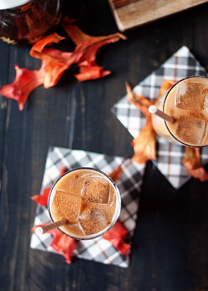 Starbucks copycat recipes: I'm thanking my lucky stars for this Pumpkin Spiced Iced Coffee, which is spicy and satisfying anytime of year. | Kitchen Treaty
