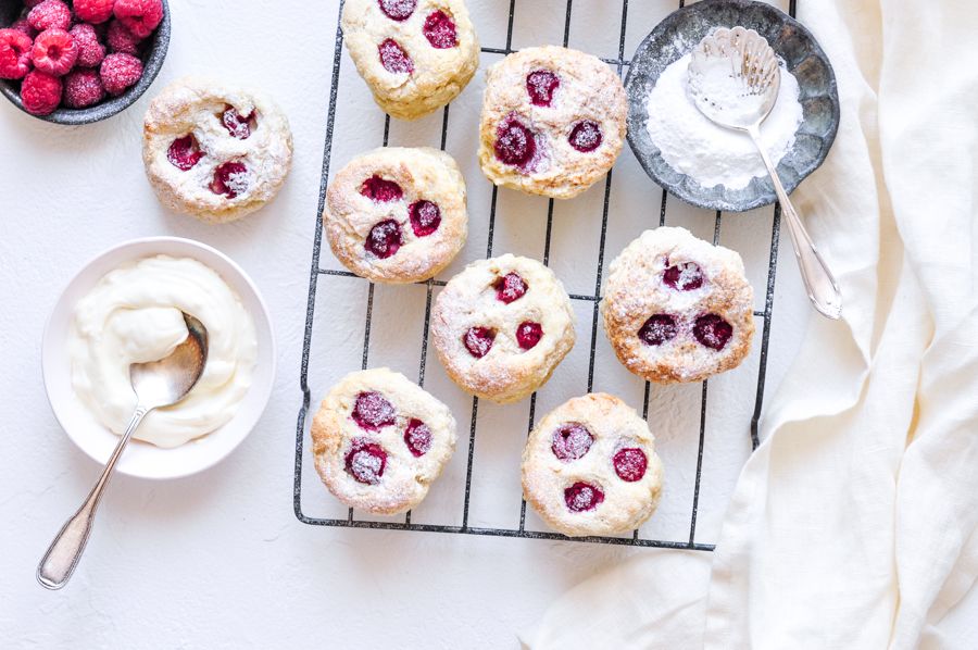 Mother's Day tea party recipes: Raspberry Scones with Homemade Clotted Cream at Eat, Little Bird