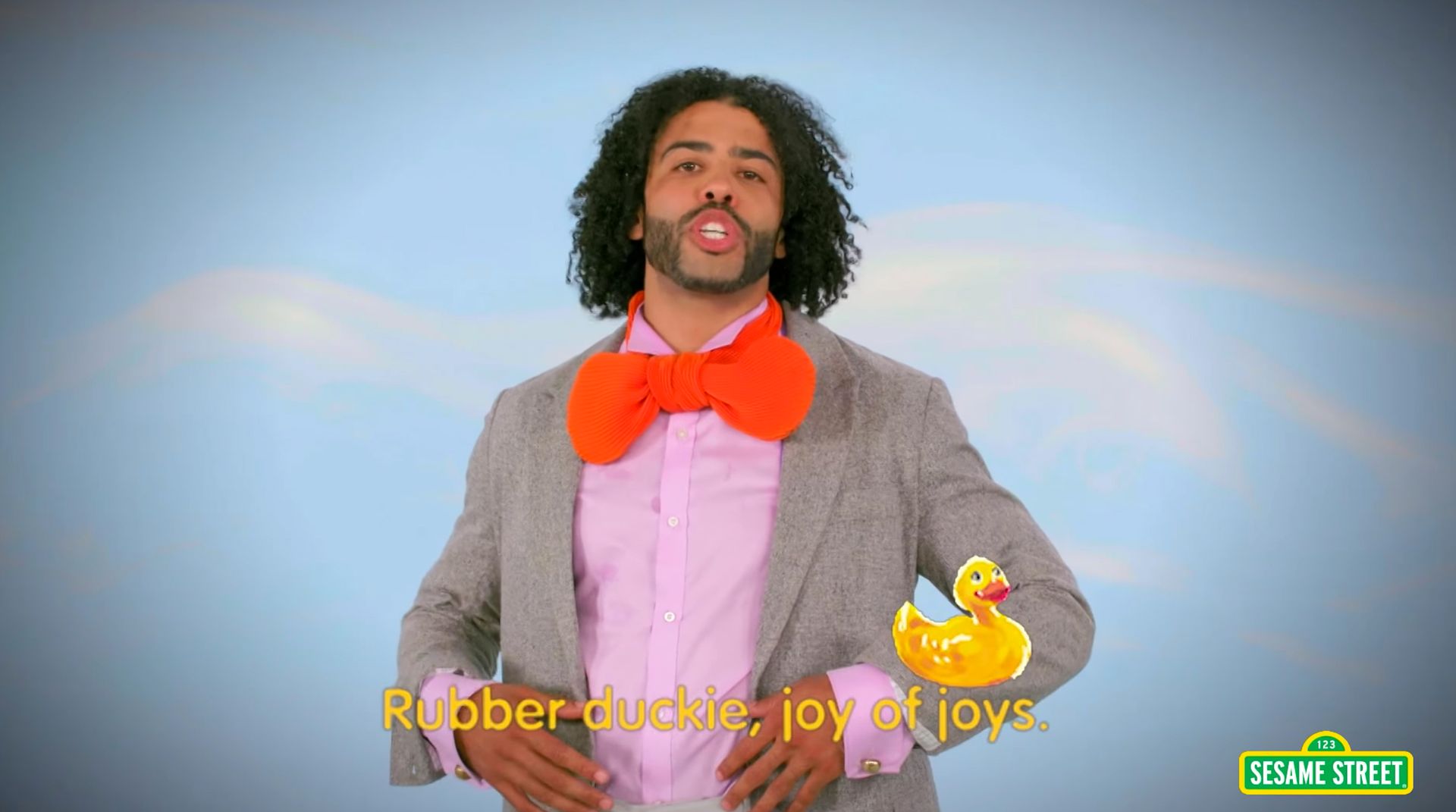 Black History Month on Sesame Street: Hamilton's Daveed Diggs sings and raps with Rubber Duckie.