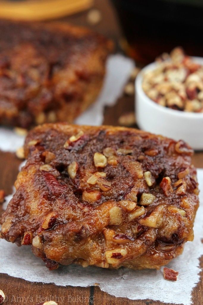Prep ahead holiday breakfasts: I'm amazed by these Skinny Slow Cooker Sticky Pecan Buns at Amy's Healthy Baking!