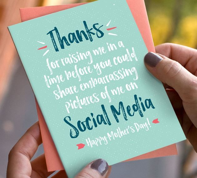 Funniest Mother's Day cards: Social Media card by 55 Hi's