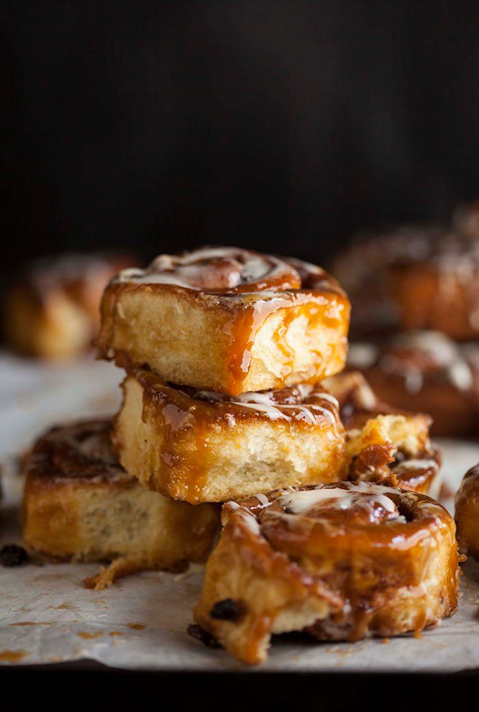 Sticky bun recipes for Easter: Hot Cross Cinnamon Sticky Buns at Drizzle and Dip