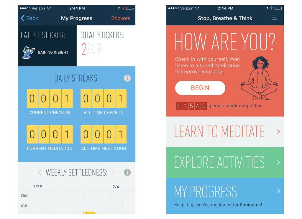 Meditation apps: We're big fans of Stop, Breathe & Think. So calming!