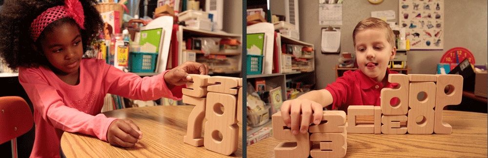 Stack up SumBlox math building blocks for kids!