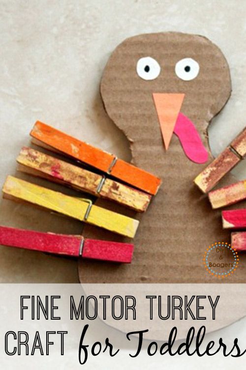 Thanksgiving crafts for kids: So sweet, so festive! I love this Fine Motor Turkey Craft at Dirt & Boogers. 