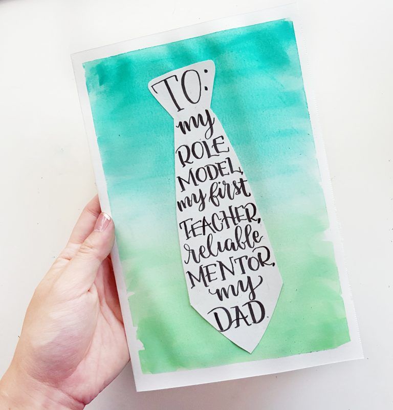 DIY Father's Day cards kids can make: Watercolor Father's Day Card | By Dawn Nicole