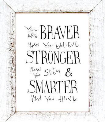 Inspirational prints for boys: Perfect encouragement from Christopher Robin in this Winnie the Pooh print from Simple Serene.