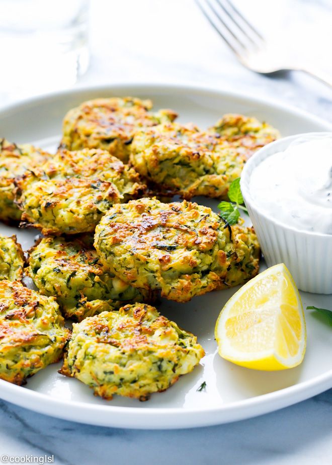 Yard to table recipes: These Oven Baked Zucchini and Feta Cakes are irresistible. And you deserve it after all that gardening. | Cooking LSL