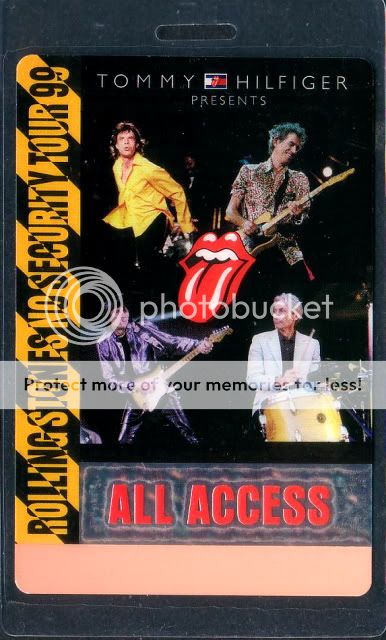 ROLLING STONES backstage pass Tour Laminate AA security  