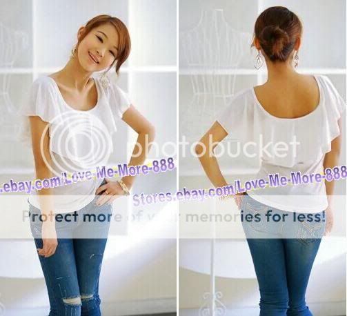 Womens ROUND neck ruffle collar casual tops BLUE small  